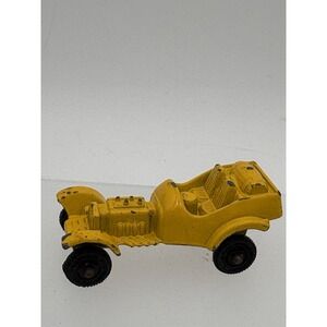 VTG Tootsietoy USA Yellow Roadster Diecast Car 1930s Style 3" Metal Toy‎